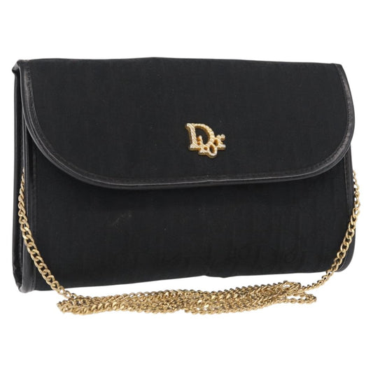 Christian Dior Vintage Trotter Shoulder Bag Canvas, BLACK, CANVAS, Shoulder bag