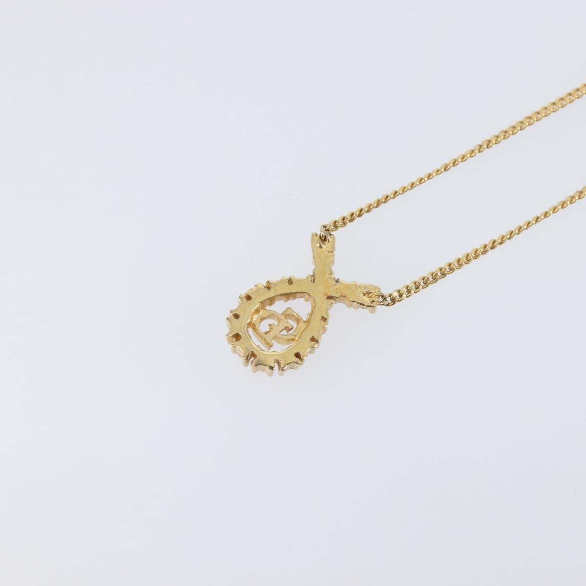 Christian Dior Vintage Logo Pendant Metal, Gold, Metal, Necklace