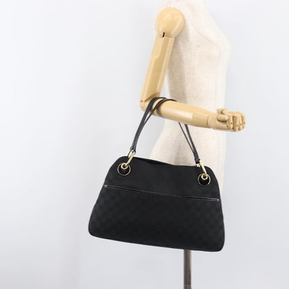Gucci Twins Tote GG Canvas with Leather, Black, Canvas, Tote Bag
