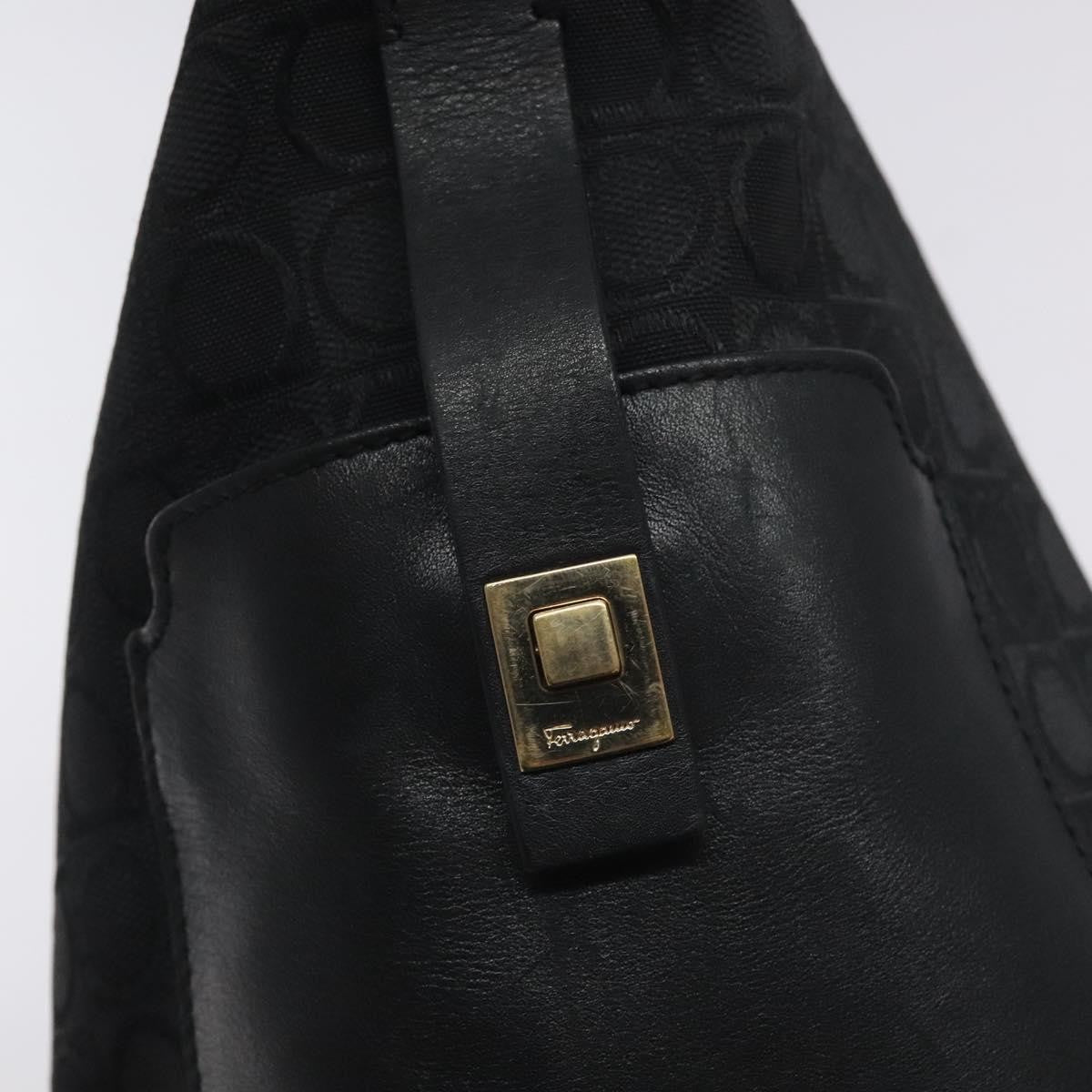 Salvatore Ferragamo Shoulder Bag Canvas, Black, Canvas, Shoulder Bag