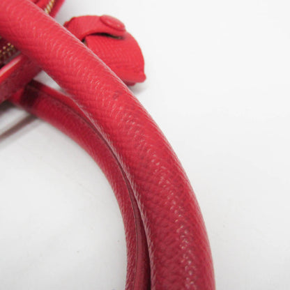 Balenciaga Logo Ville Leather, Red, Leather, Handbag