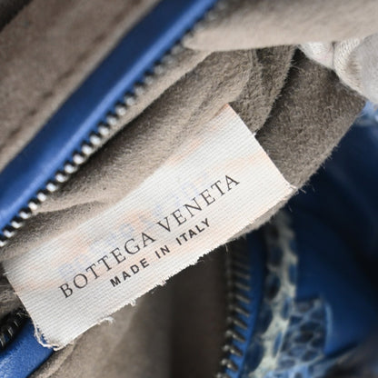 Bottega Veneta Nodini Embroidered Intrecciato Nappa, Blue, Leather, Shoulder Bag