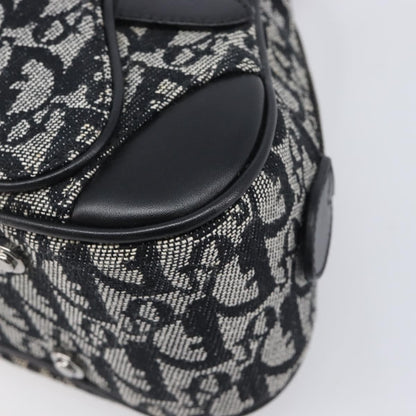 Christian Dior Trotter Double Saddle Canvas, Black, Canvas, Handbag