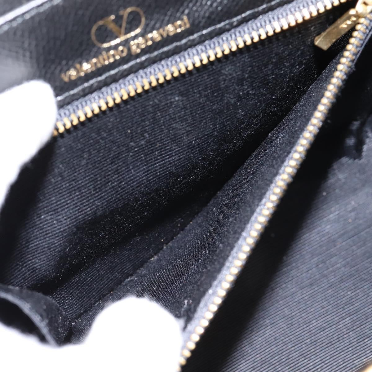 Valentino Garavani VLogo Leather, Black, Leather, Shoulder Bag
