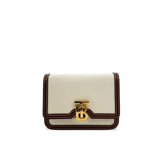 Burberry TB Shoulder Bag Canvas, Brown, Other, Shoulder Bag