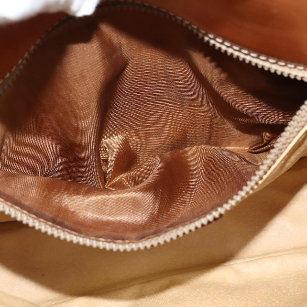 Celine Vintage Macadam Canvas and Leather, Brown, Canvas, Shoulder Bag