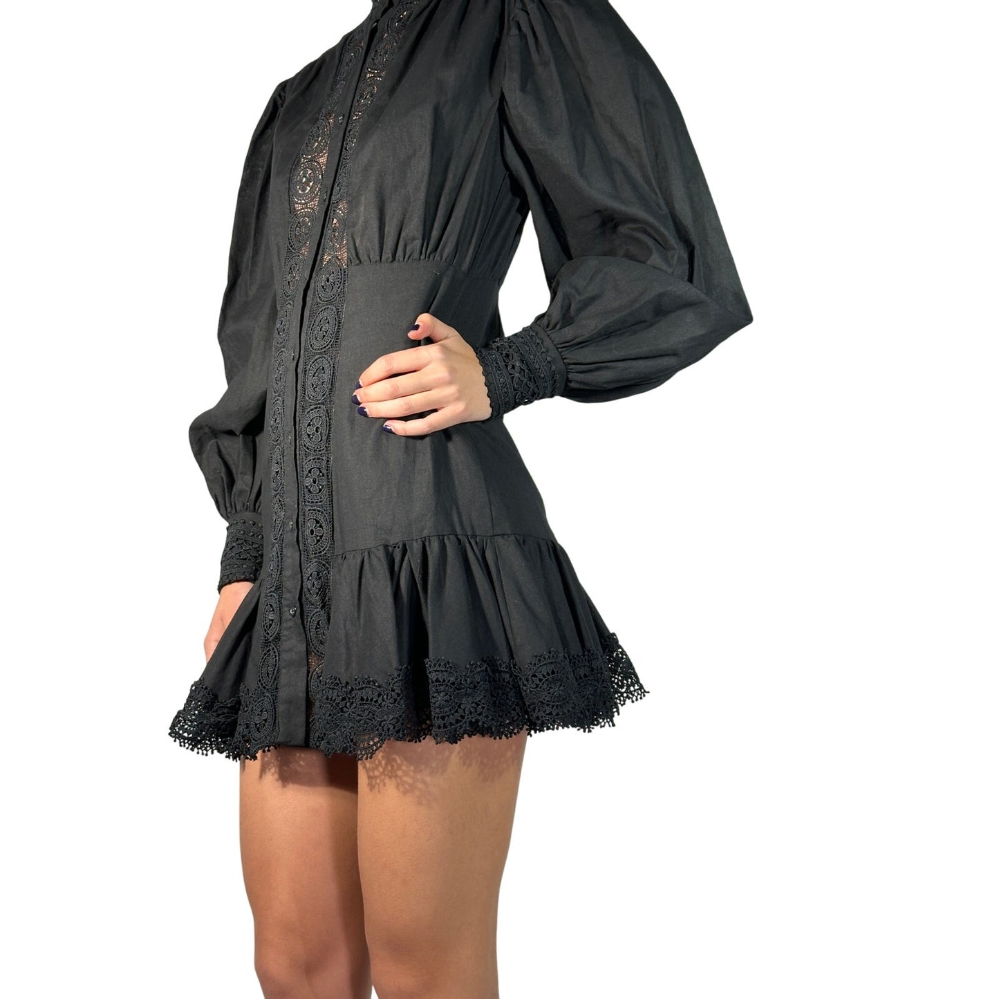 NWT WEILI ZHENG Mockneck Linen Dress