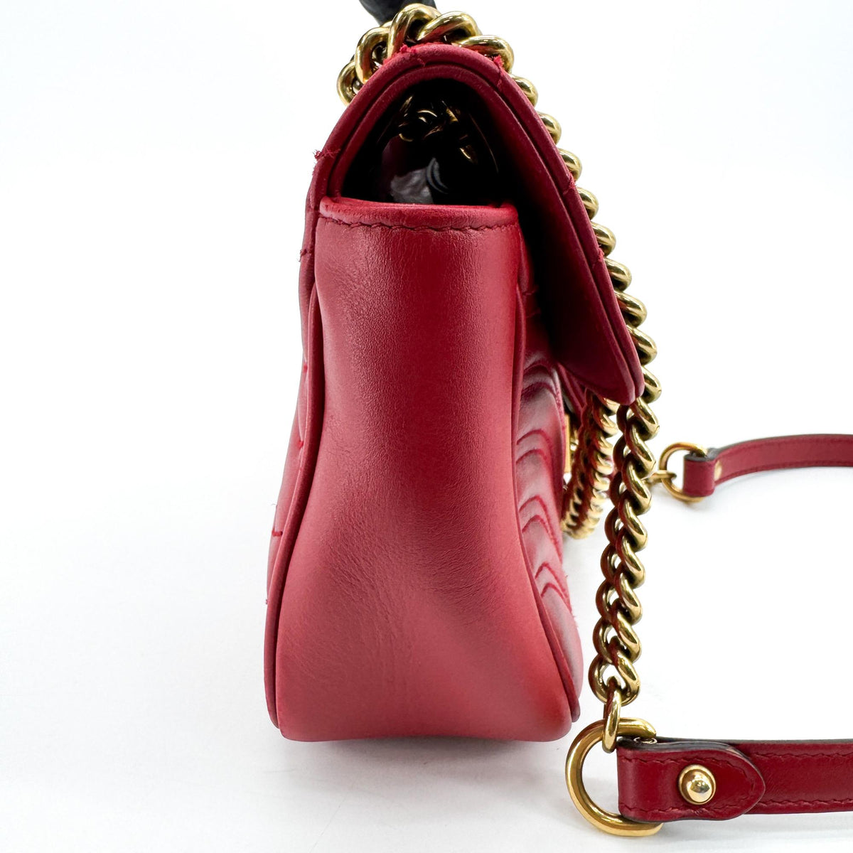 Gucci GG Marmont Flap Matelasse Leather, Gold, Leather, Shoulder Bag