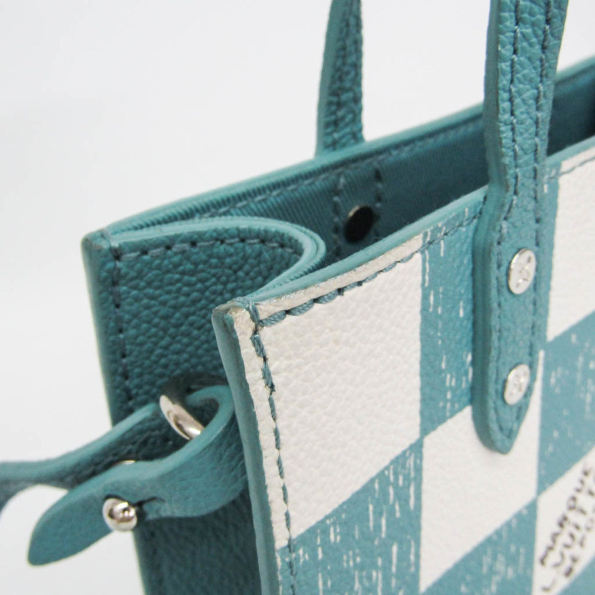 Louis Vuitton Sac Plat Limited Edition Marque Deposee Damier Giant, Turquoise, Canvas, Handbag