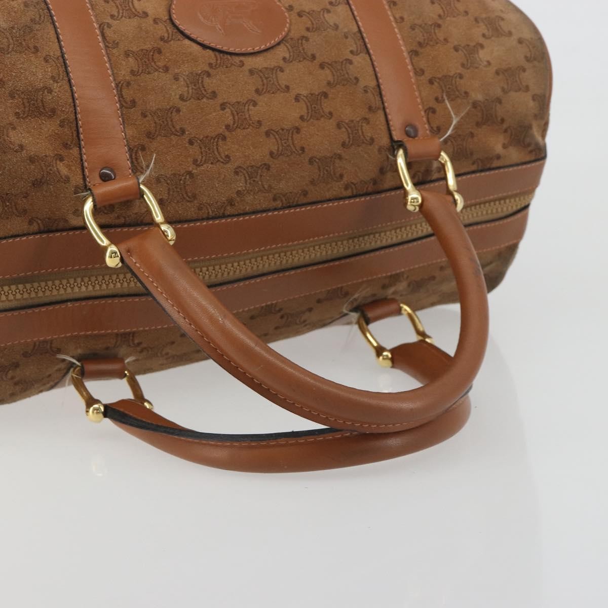 Celine Macadam Suede, Brown, Suede, Tote Bag