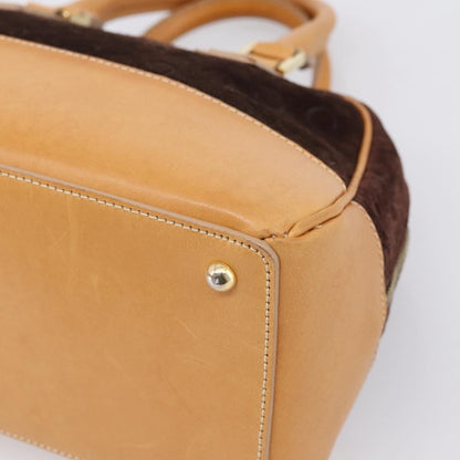 Celine C Macadam Suede and Leather, Brown, Suede, Handbag