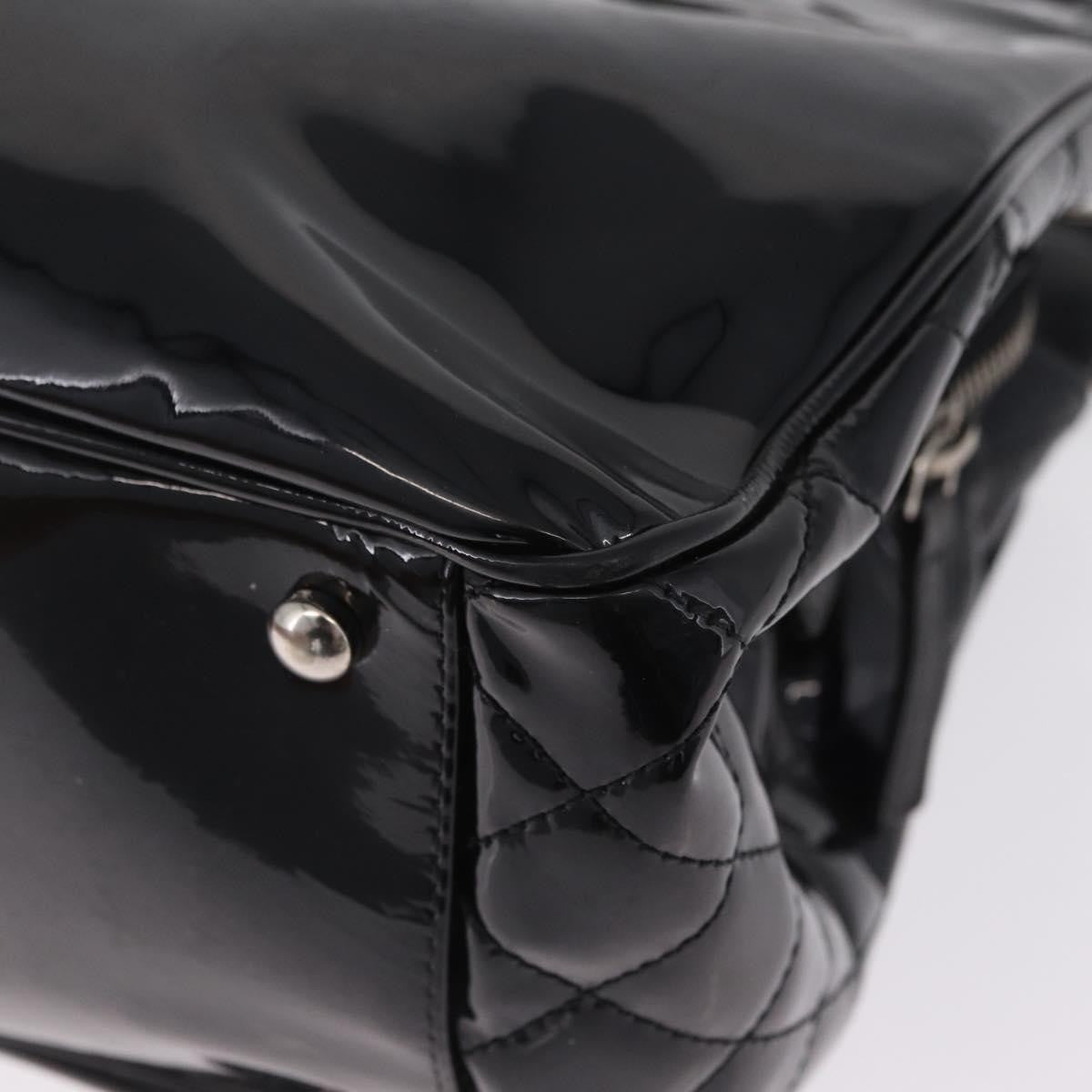 Chanel Lipstick Open Patent Vinyl, Black, Patent Leather, Tote Bag