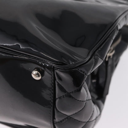 Chanel Lipstick Open Patent Vinyl, Black, Patent Leather, Tote Bag