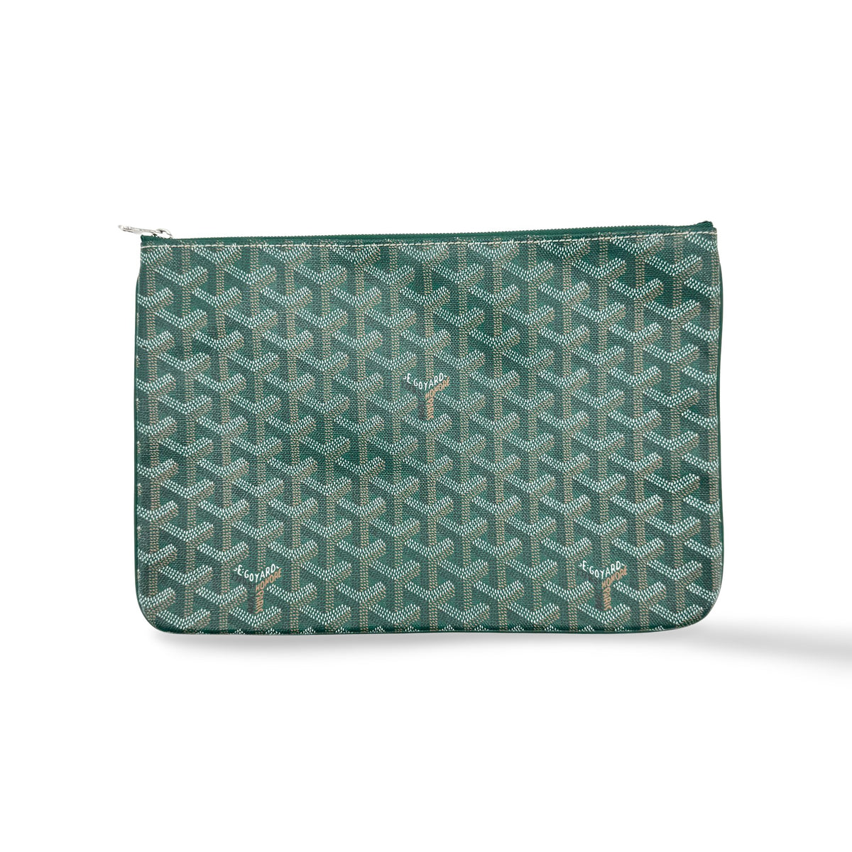 Goyard Senat Zip Coated Canvas, Green, Canvas, Clutch