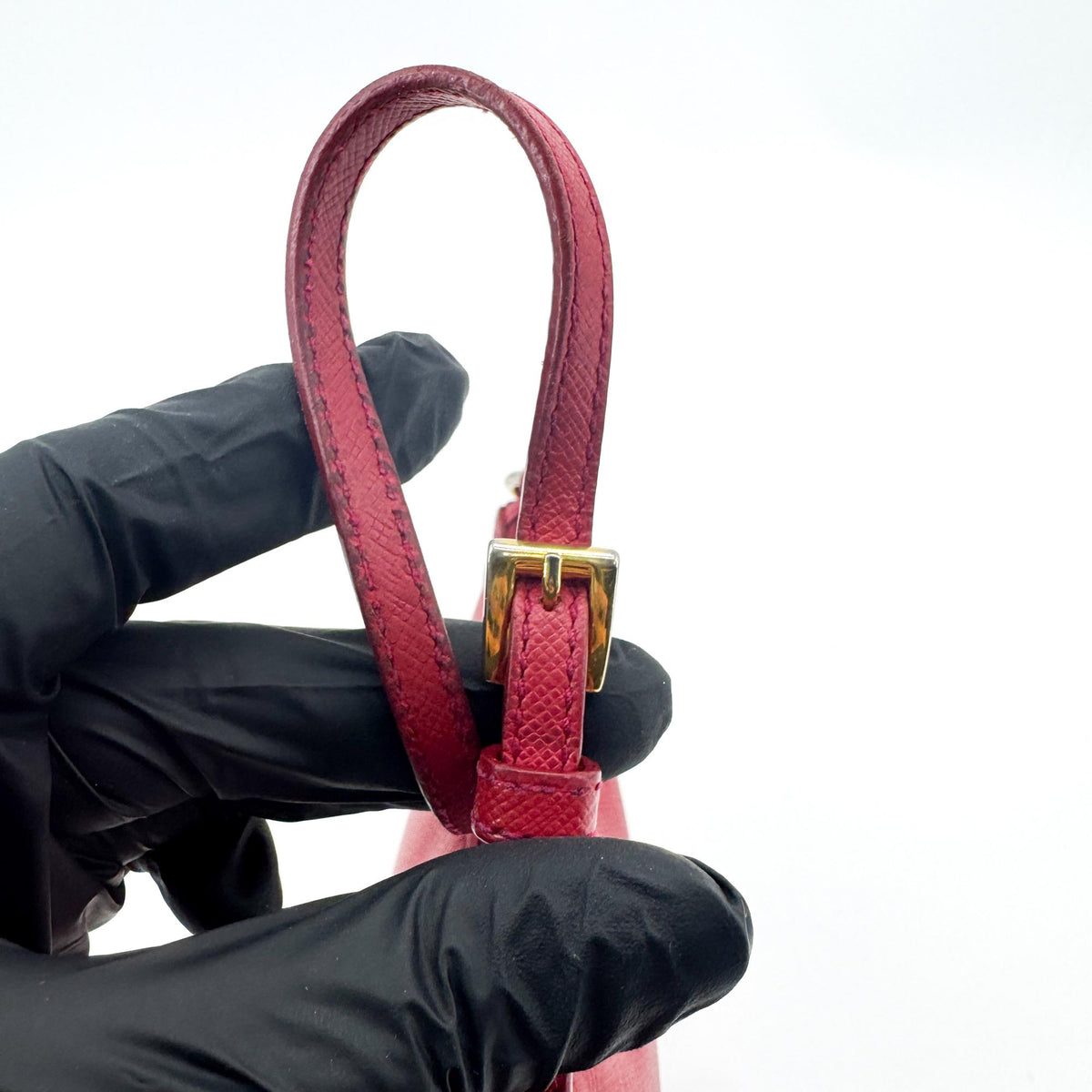 Prada Zip Saffiano Leather, Red, Leather, Shoulder Bag