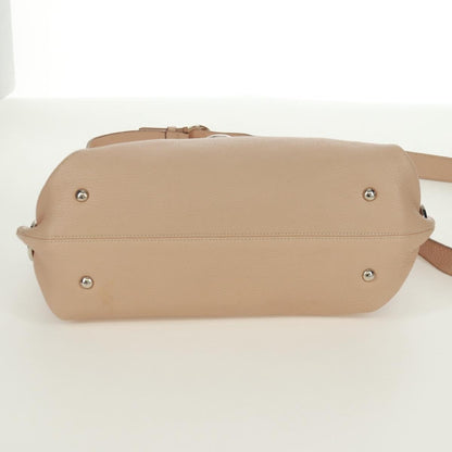 Salvatore Ferragamo Sofia Satchel Grainy Leather, Beige, Leather, Handbag