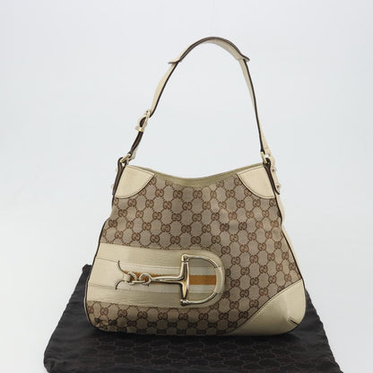 Gucci Hasler Hobo GG Canvas, Beige, Canvas, Shoulder Bag
