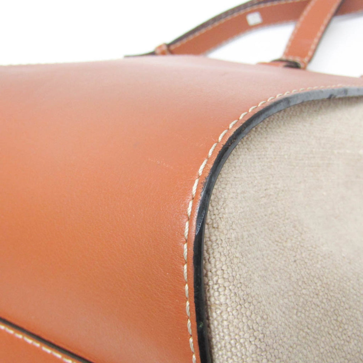 Loewe Hammock Leather and Canvas, Brown, Leather, Handbag