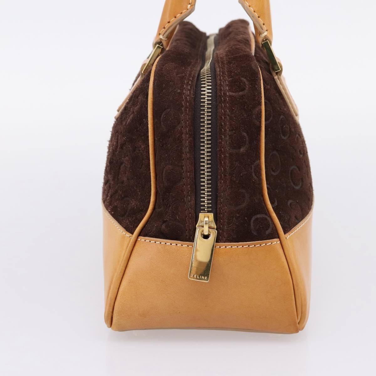 Celine C Macadam Suede and Leather, Brown, Suede, Handbag