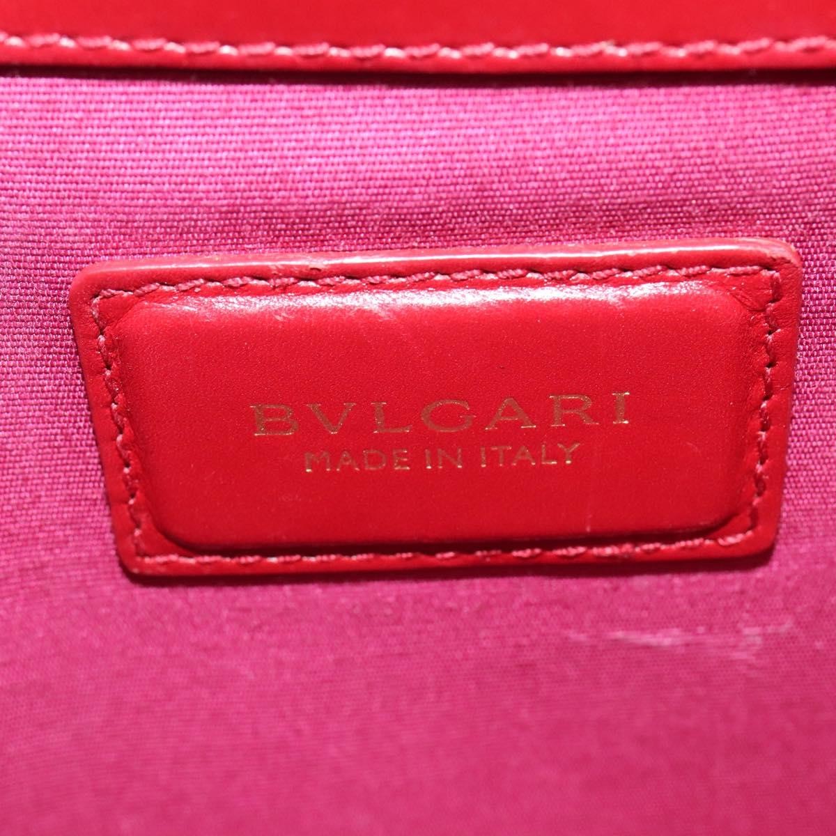 Bvlgari Signature Leather, Red, Leather, Shoulder Bag
