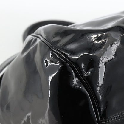 Salvatore Ferragamo Gancini Patent Leather, Black, Patent Leather, Handbag