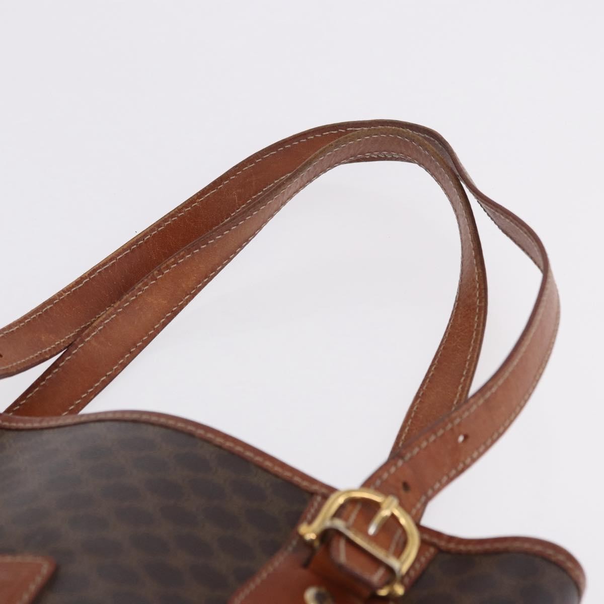 Celine Vintage Macadam Canvas, Brown, Canvas, Handbag