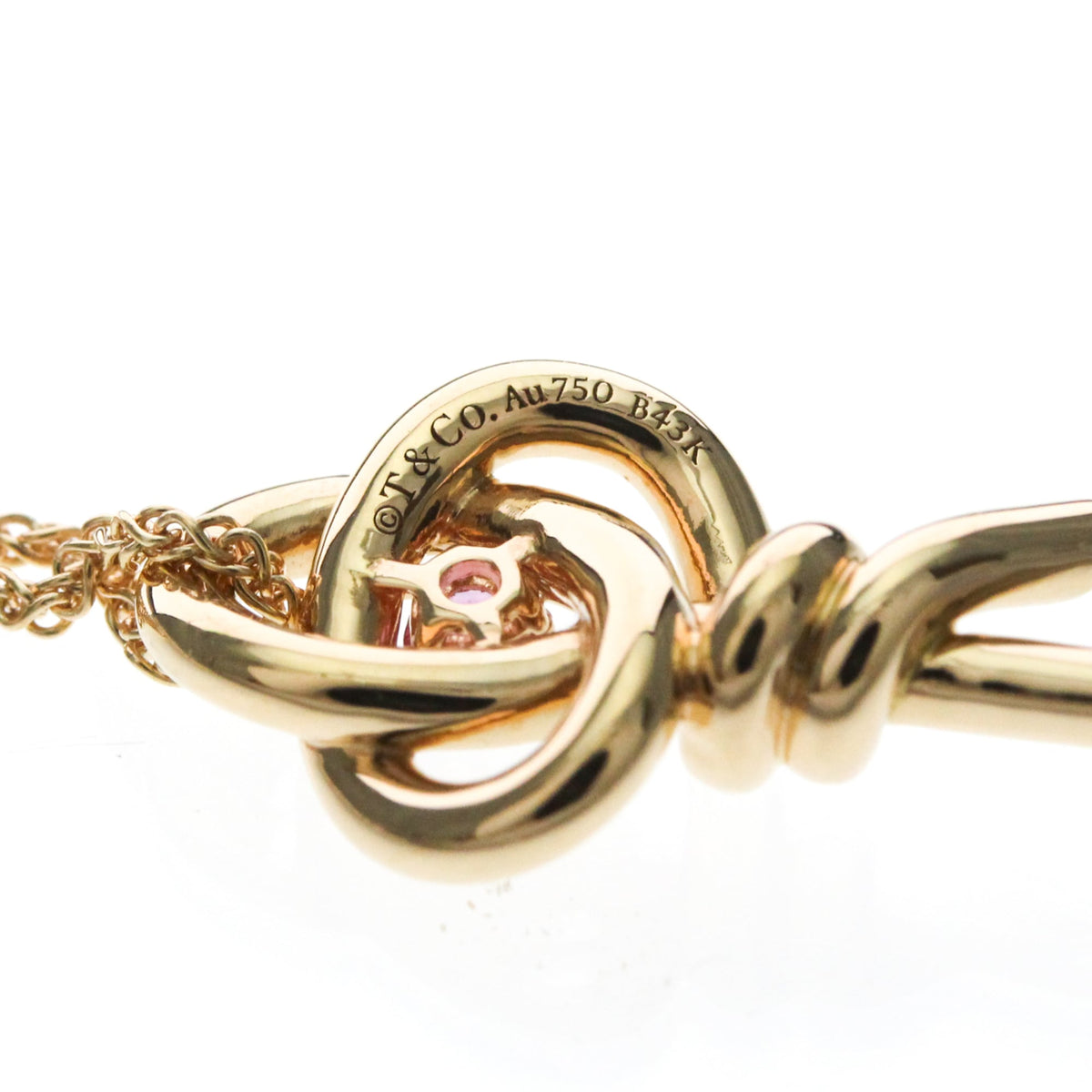 Tiffany & Co. Knot Key Pendant 18K Rose Gold, Gold, Pink Gold, Necklace