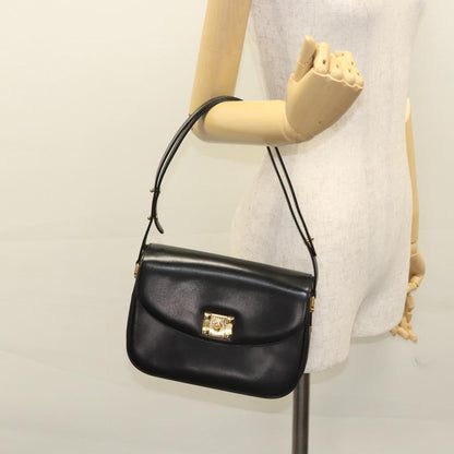Bally Vintage Leather, Black, Leather, Shoulder Bag