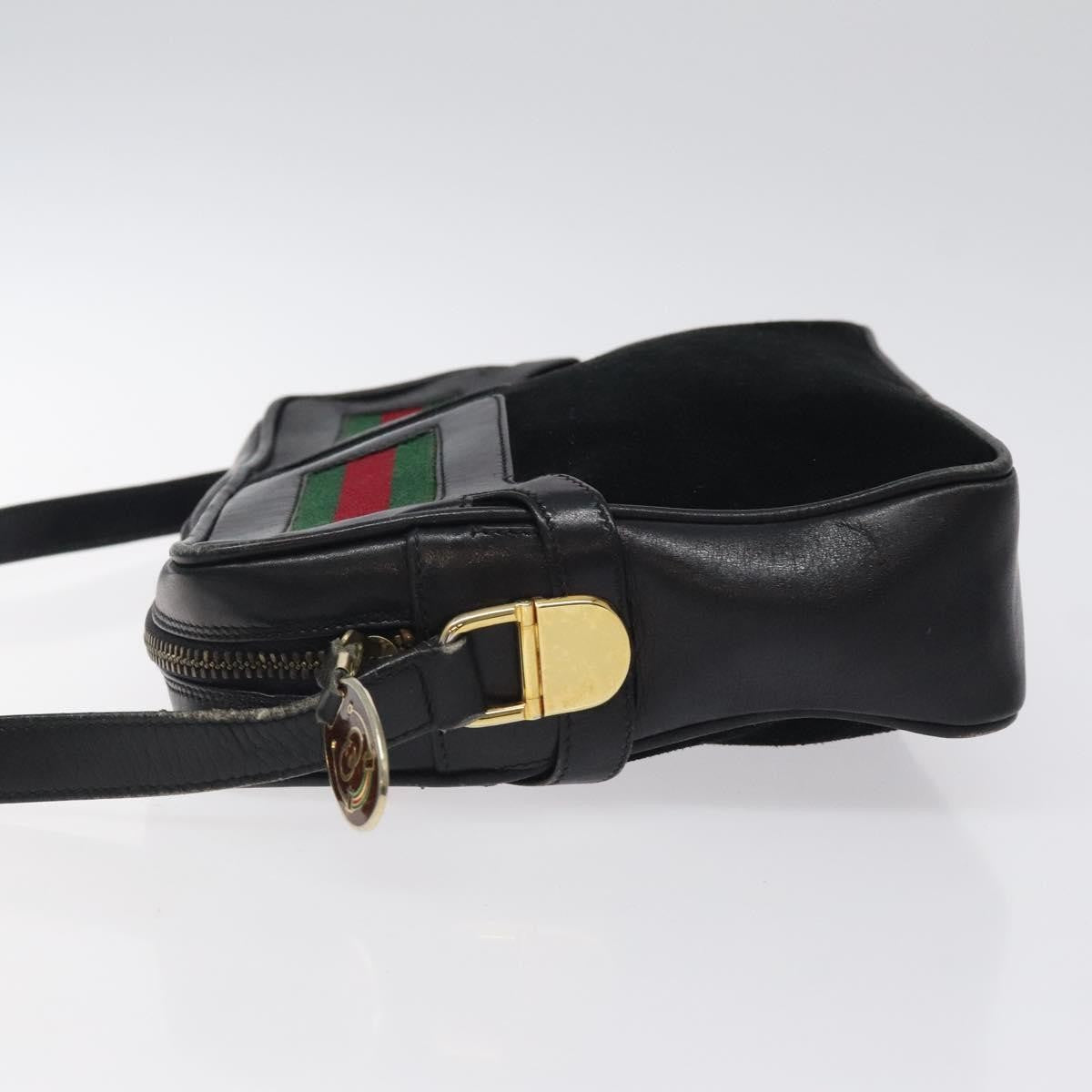 Gucci Sherry line shoulder Suede, Black, Suede, Handbag