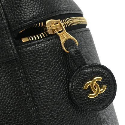 Chanel Vintage Timeless Cosmetic Case Caviar, Black, Leather, Handbag