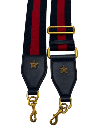 Gucci Web Shoulder Strap Canvas, Navy, Canvas, Straps