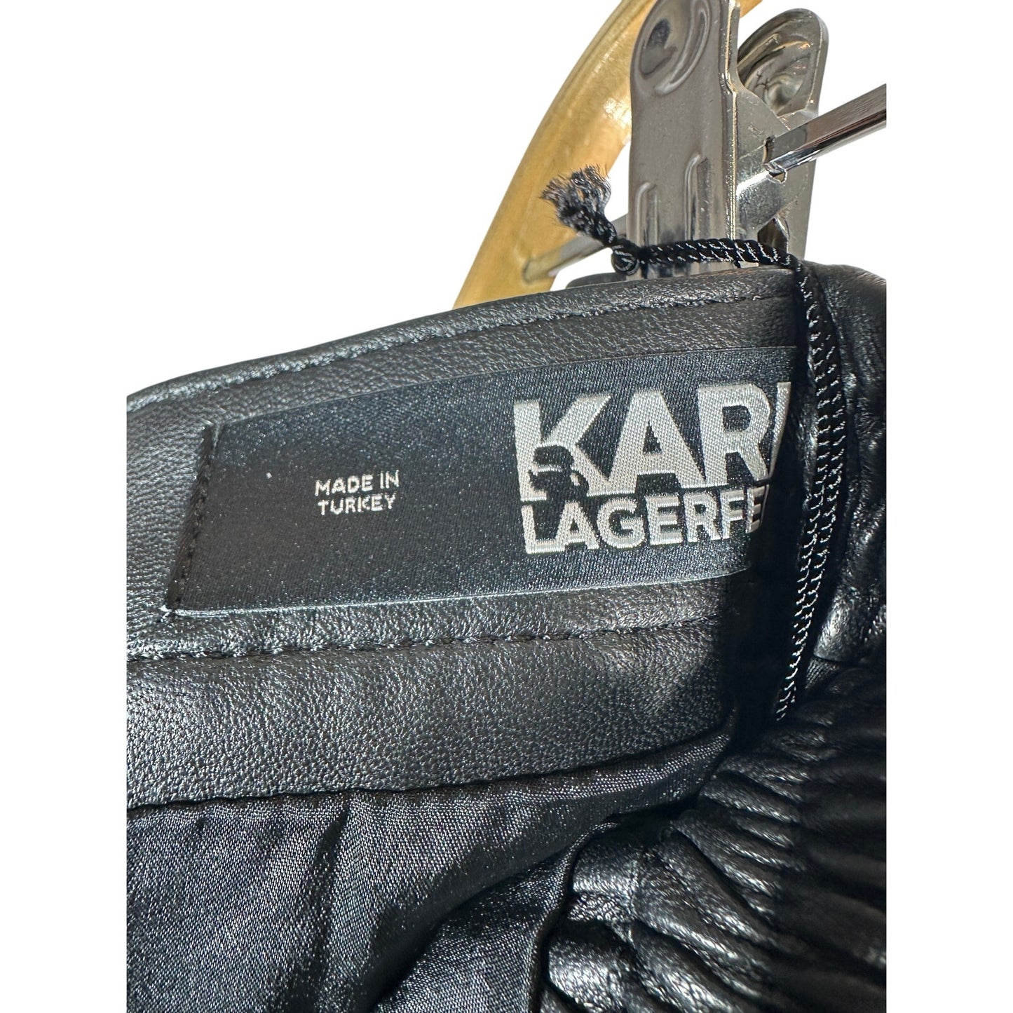 NWT KARL LAGERFELD Leather Midi Skirt