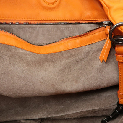 Bottega Veneta Campana Hobo Intrecciato Nappa, Orange, Leather, Shoulder Bag