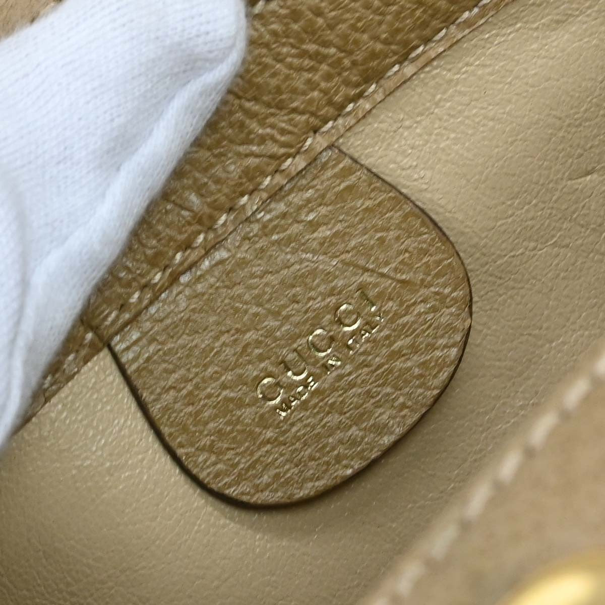 Gucci Vintage Convertible Bamboo Box Leather, Beige, Leather, Crossbody Bag