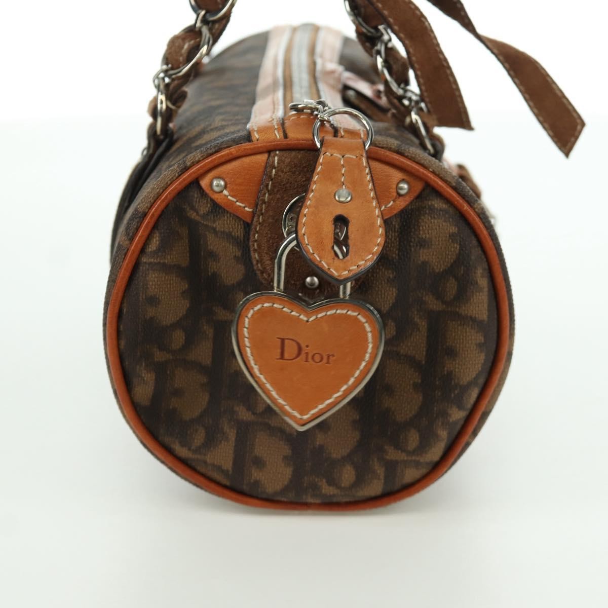 Christian Dior Vintage Trotter Romantique Boston Diorissimo Coated Canvas, Brown, Canvas, Handbag