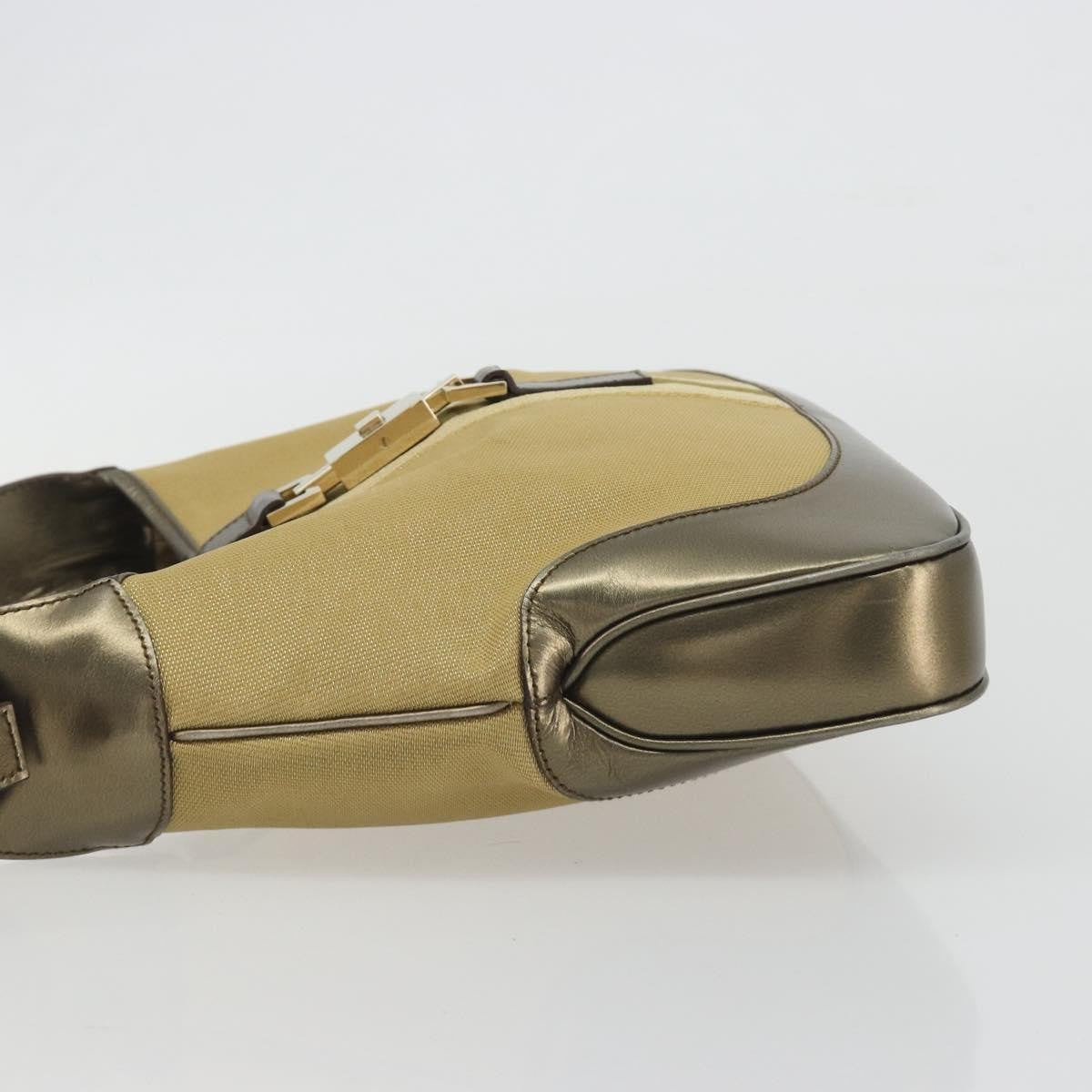 Gucci Web Jackie O Hobo Canvas, Gold, Canvas, Shoulder Bag