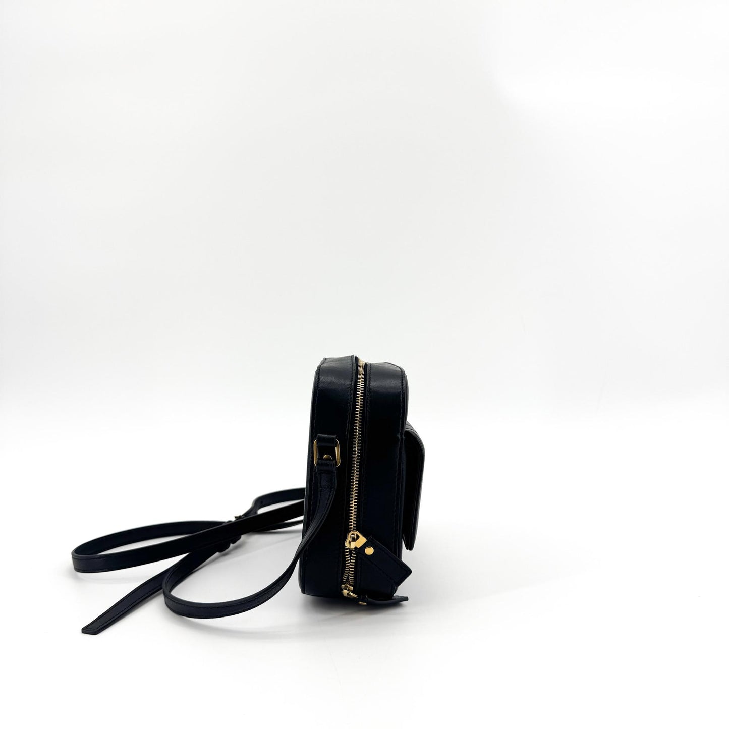 Saint Laurent Vicky Camera Vertical Quilted Leather, Black, Leather, Handbag