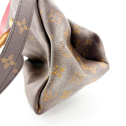 Louis Vuitton Pallas Monogram Canvas with Leather, Brown, Canvas, Tote Bag