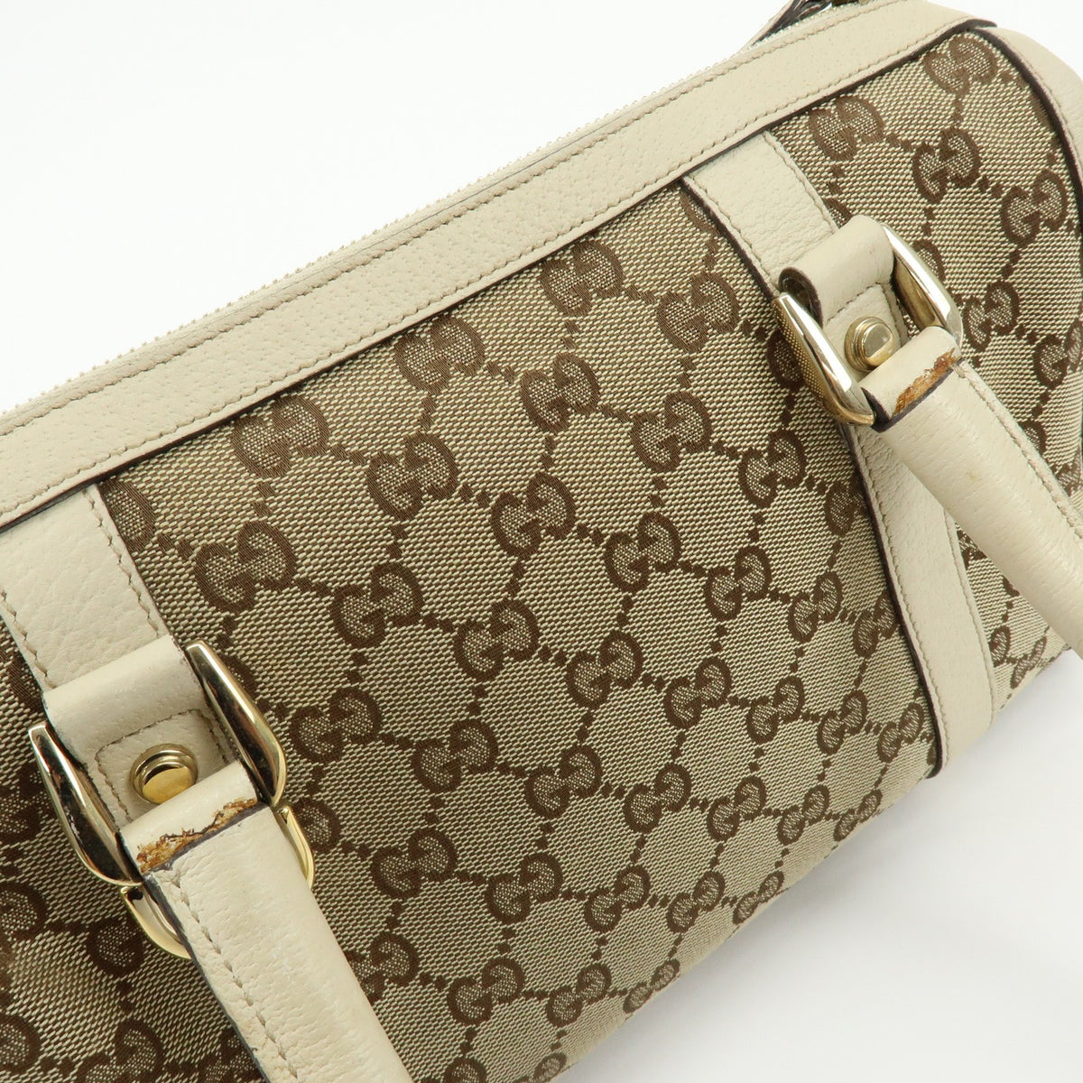 Gucci Abbey Boston GG Canvas, Beige, Canvas, Handbag