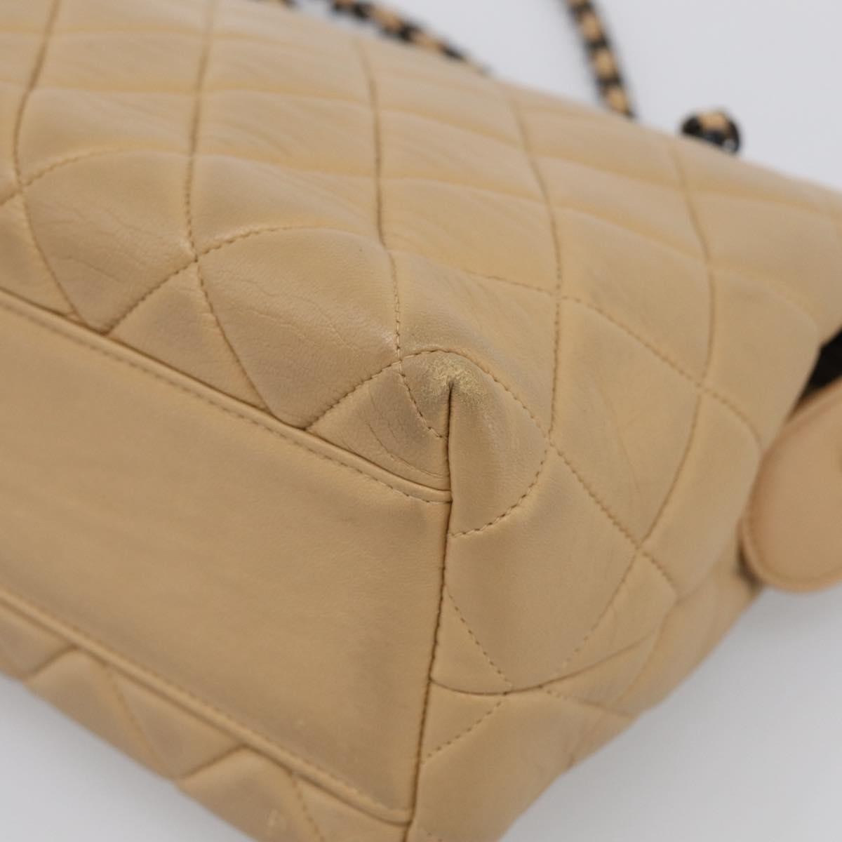 Chanel City Shopping Quilted Caviar, Beige, Leather, Tote Bag