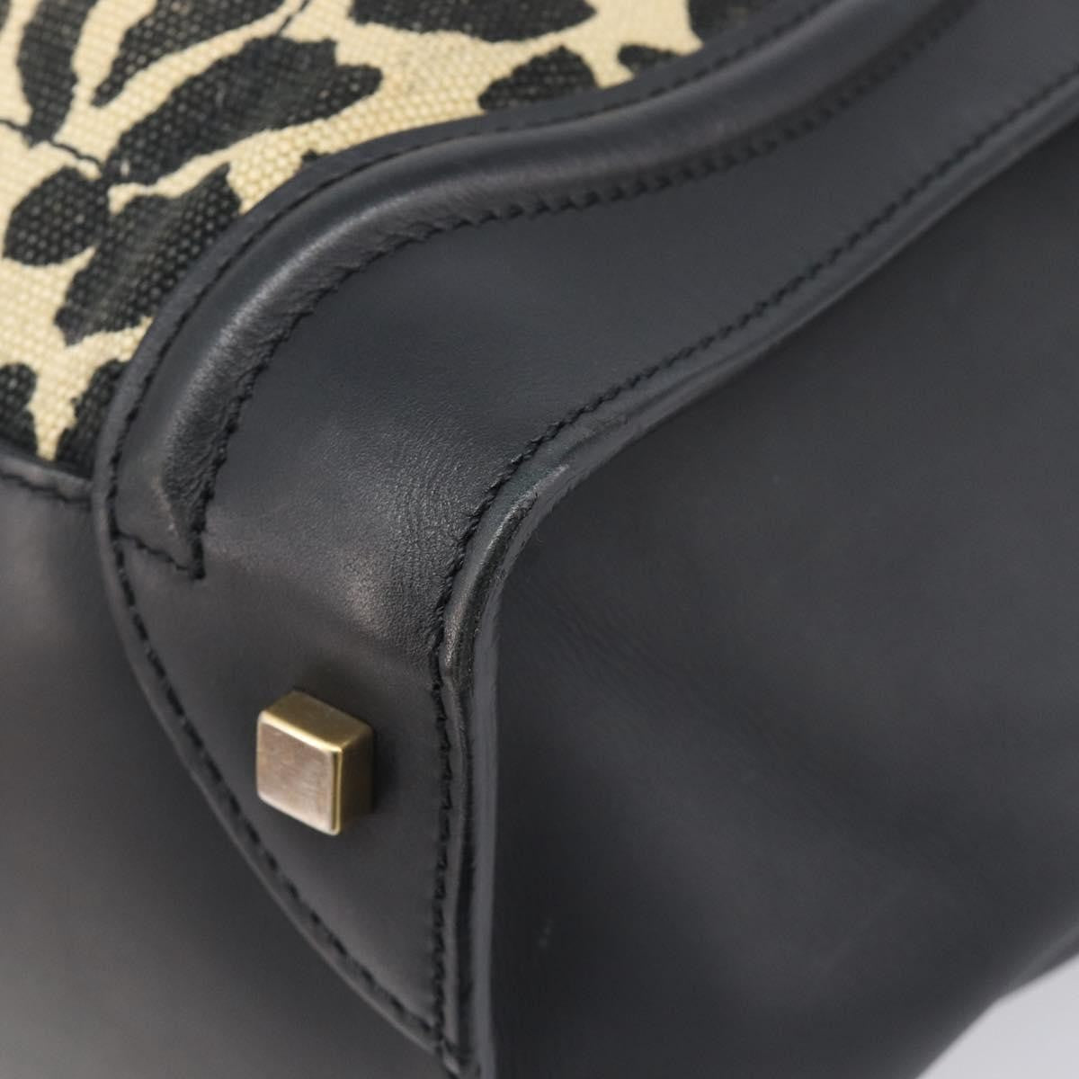 Celine Luggage Printed Canvas and Leather, Black, Leather, Handbag