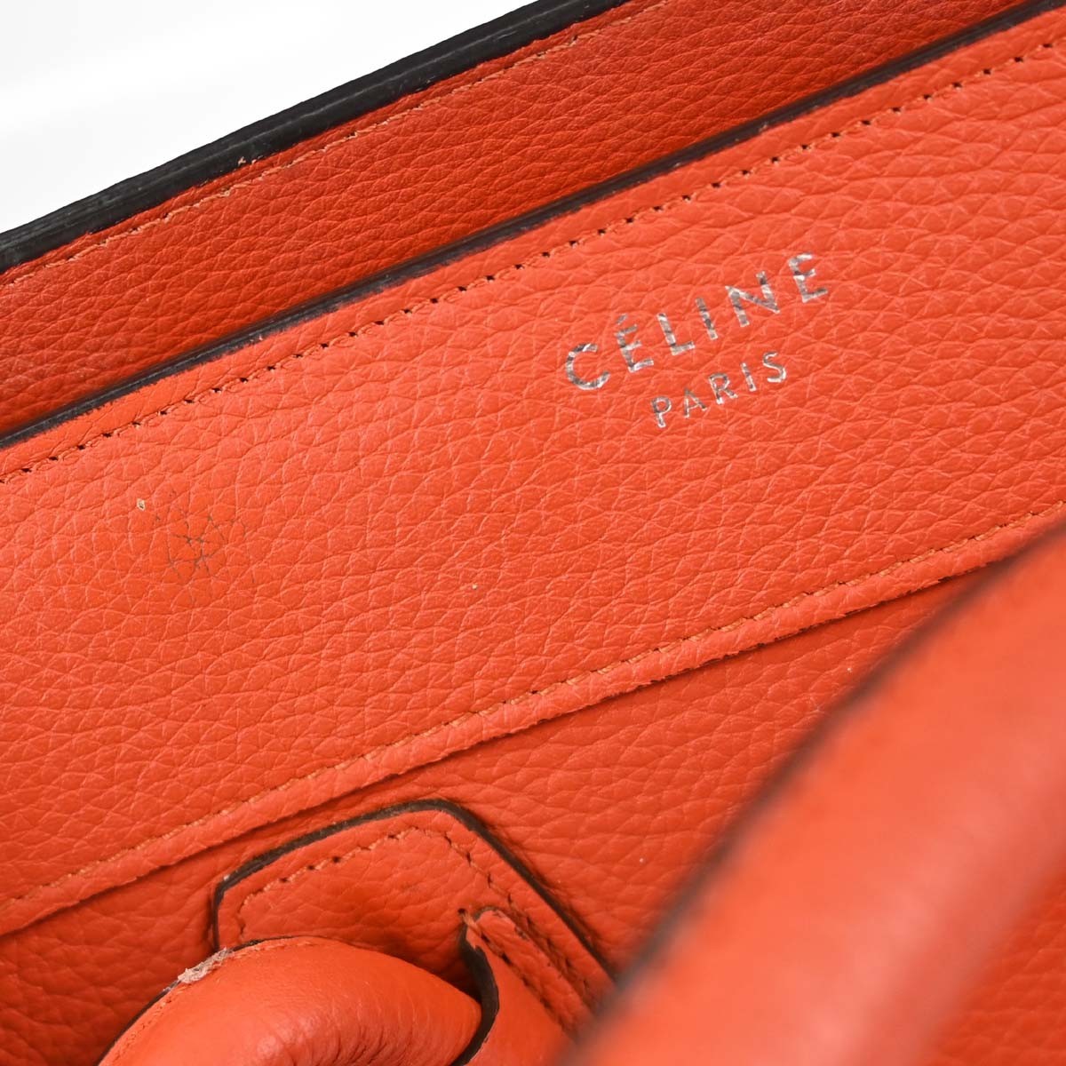 Celine Luggage Grainy Leather, Red, Leather, Handbag