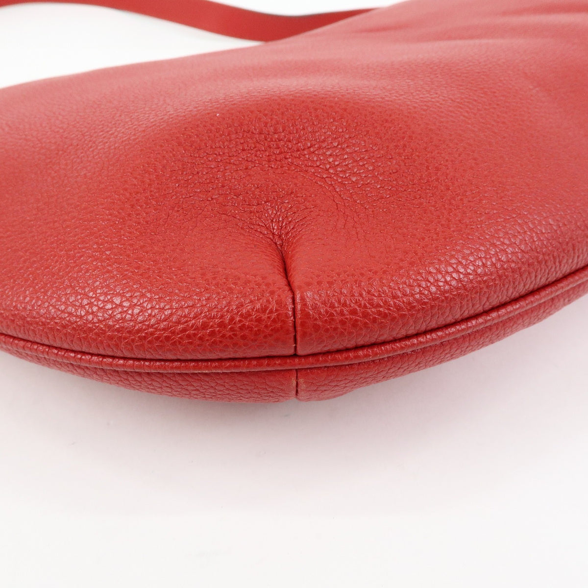 Gucci Logo Half-Moon Hobo Printed Leather, Red, Leather, Shoulder Bag