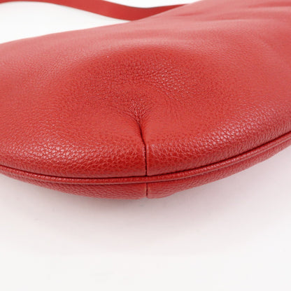 Gucci Logo Half-Moon Hobo Printed Leather, Red, Leather, Shoulder Bag