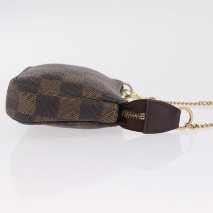 Louis Vuitton Mini pochette accessoires Damier Canvas, Brown, Canvas, Clutch