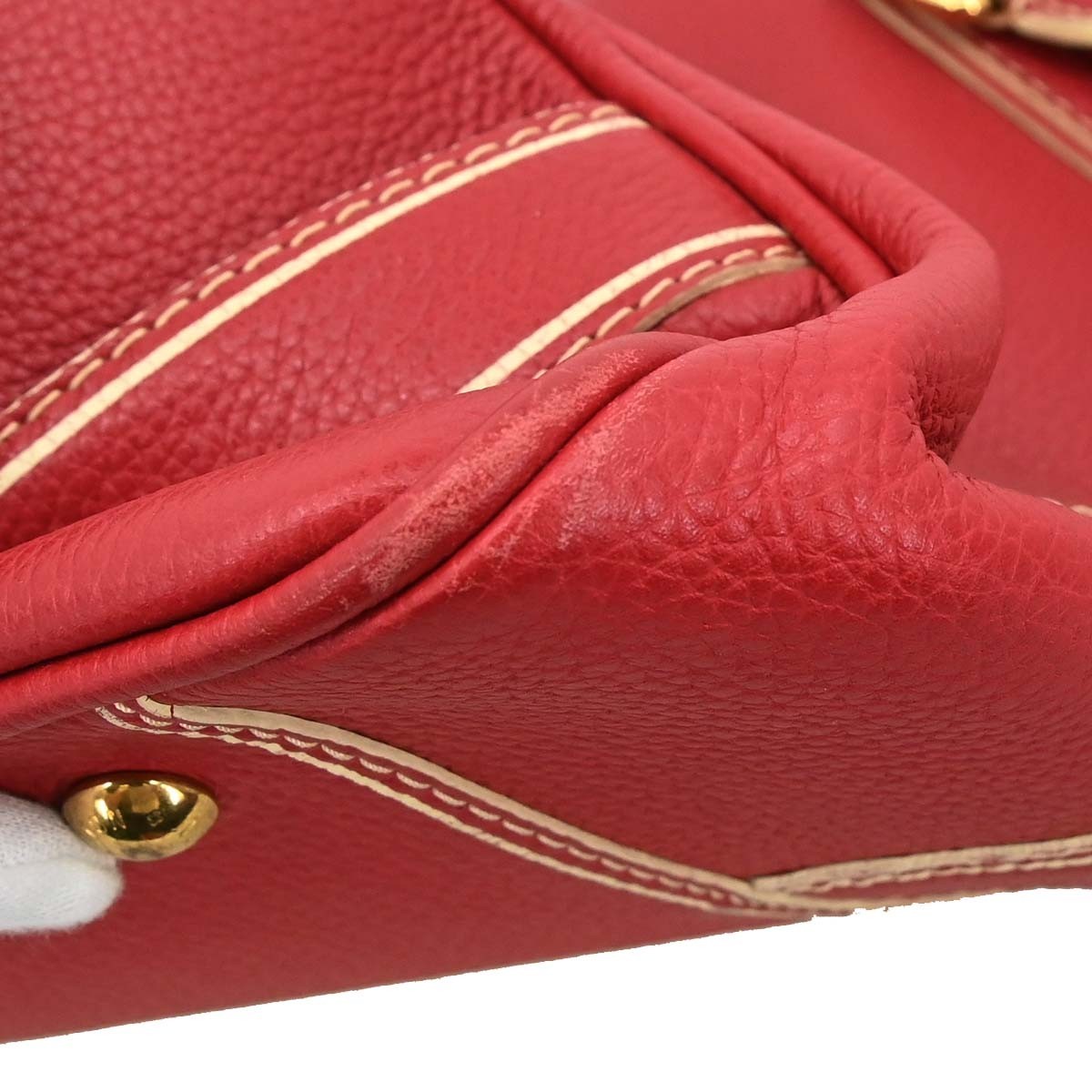 Louis Vuitton Carryall Leather, Red, Leather, Travel Bag
