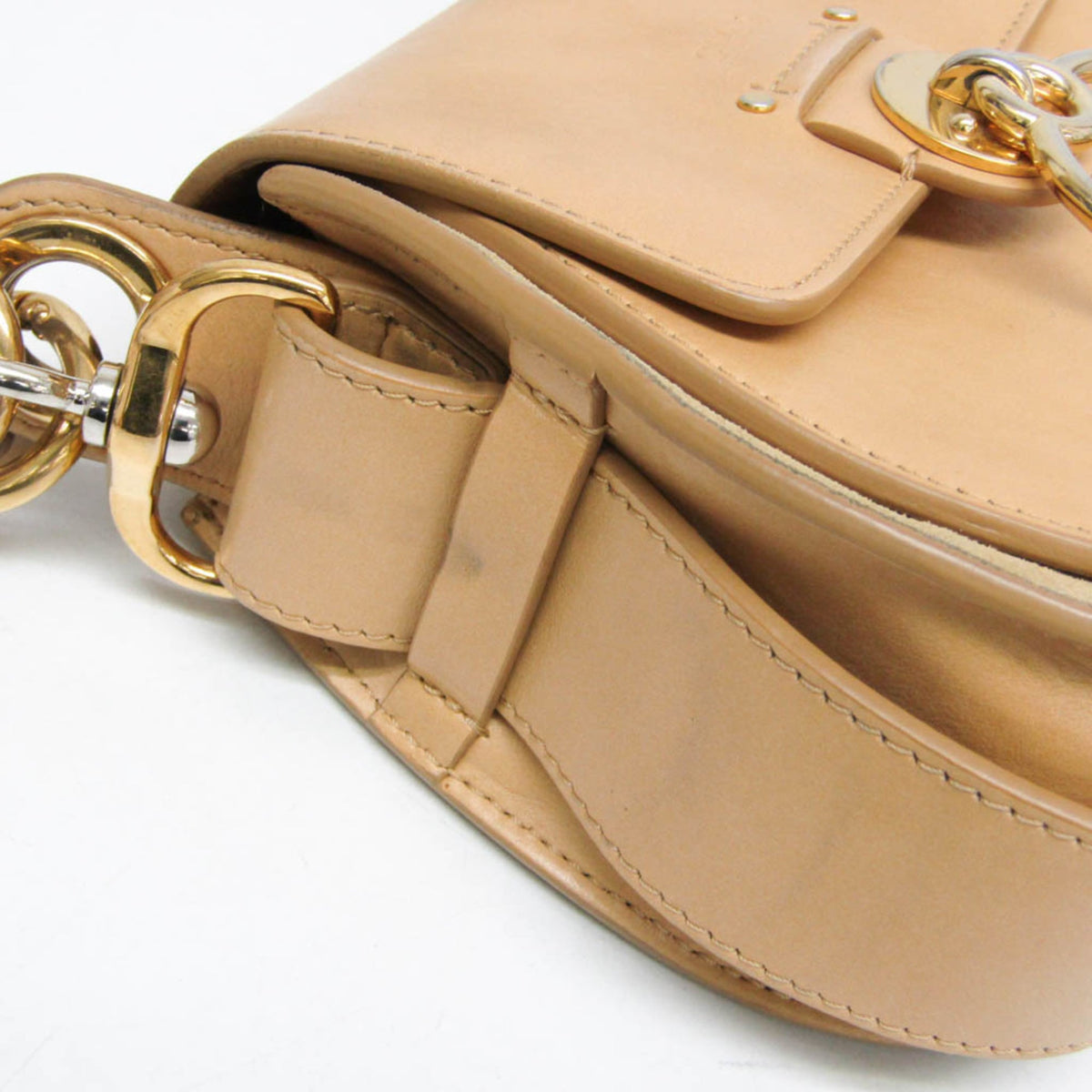 Chloe Tess Suede with Leather, Beige, Leather, Handbag