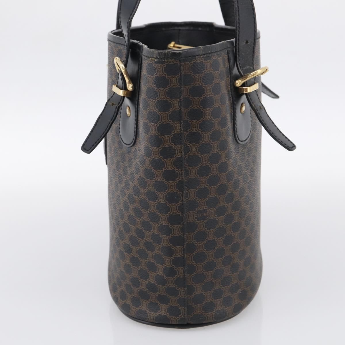 Celine C Macadam Tote PVC leather/ Macadam canvas, Black, Canvas, Shoulder Bag