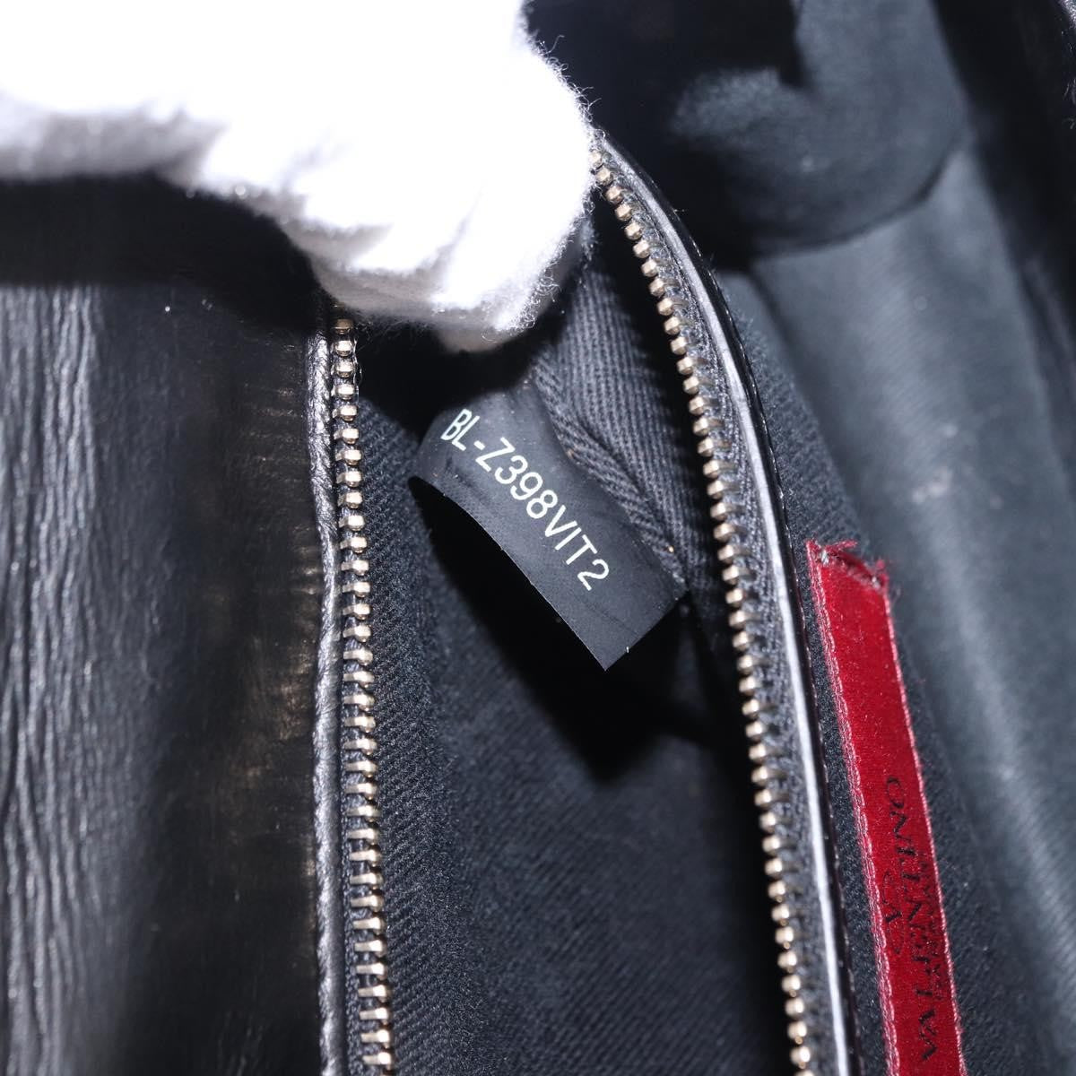 Valentino Garavani Glam Lock Leather, Black, Leather, Shoulder Bag