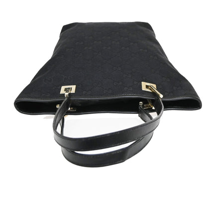 Gucci Vintage Bucket Shopping GG Canvas, Black, Canvas, Tote Bag